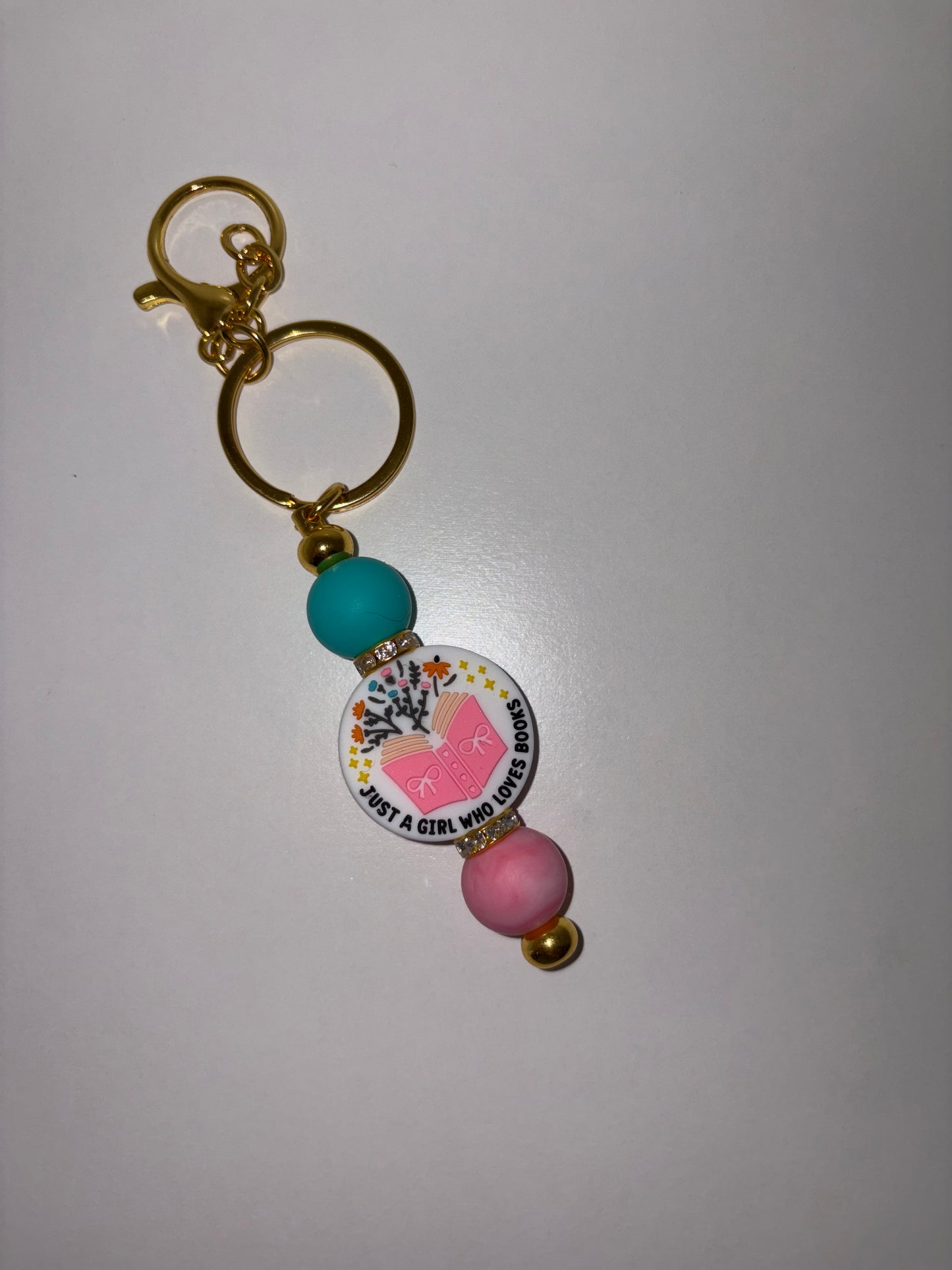 Bookish Beaded Keychain