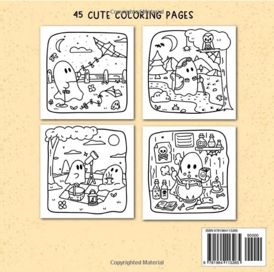 Spooky Days: Coloring Book for Adults and Teens Featuring Cute Ghosts and Creepy Characters in Cozy Scenes for Relaxation