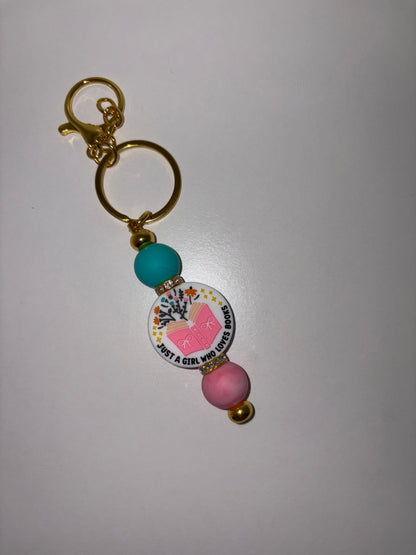 Bookish Beaded Keychain